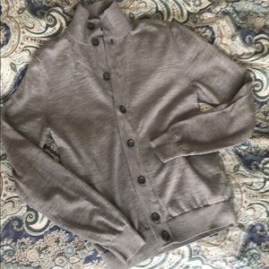Suit Supply - Gray Cardigan w/ High Neck